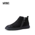 Ông Ing2018 mới da mờ da lộn da nam booties da đen xu hướng dây kéo nam giầy đốc Giày ống