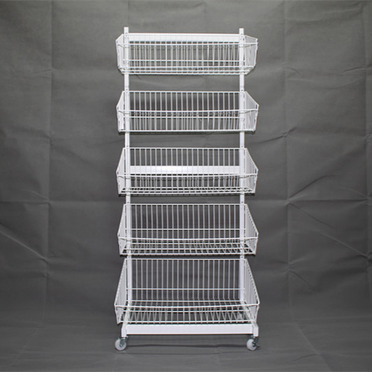 Supermarket shelf pharmacy oblique basket five-layer storage rack electroplating grid rack toy storage and finishing basket rack