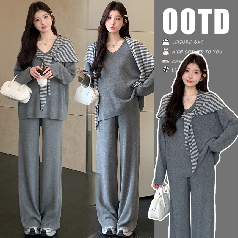 Maternity Wear Spring Outfit 2026 New Style Lazy Style Pregnant Mom High-End Outfit Spring and Autumn Shawl Top Wide-Leg Pants