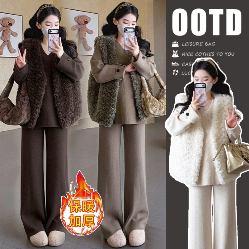 Trendy Maternity Wear for Autumn and Winter, Sweater Set, Vest, and Coat, a Complete Set with a High-End Feel, 2026 New Style Trendy Maternity Wear for Autumn and Winter, Sweater Set, Vest, and Coat, a Complete Set with a High-End Feel, 2026 New Style