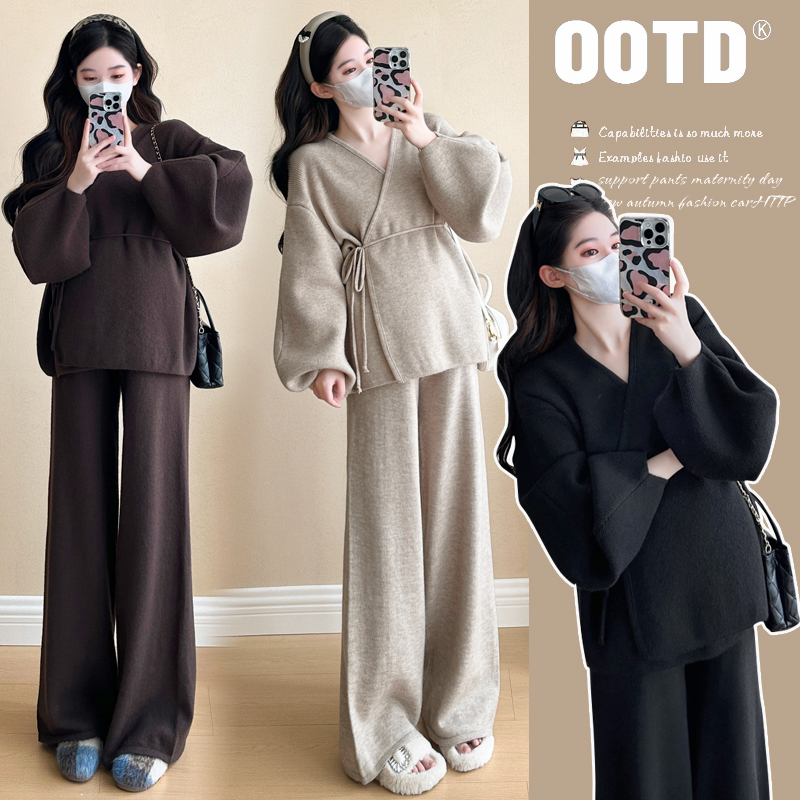 Maternity Wear Spring 2026 New Set Fashionable and Stylish Sweater Two-Piece Set for Pregnant Women with a High-End Feel Maternity Wear Spring 2026 New Set Fashionable and Stylish Sweater Two-Piece Set for Pregnant Women with a High-End Feel