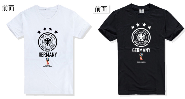 World Cup Brazil Argentina Đức Bồ Đào Nha Anh Pháp LOGO Ngắn Tay Áo Bông Vòng Cổ T-Shirt