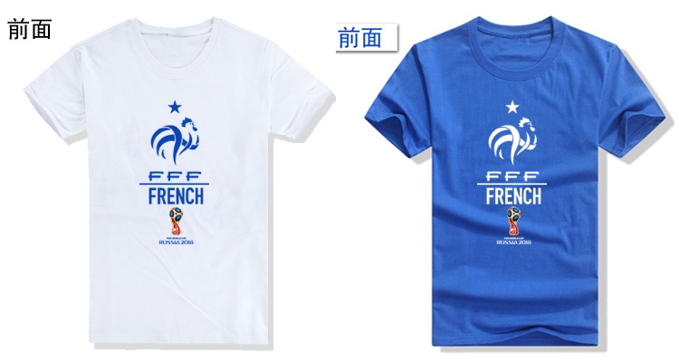 World Cup Brazil Argentina Đức Bồ Đào Nha Anh Pháp LOGO Ngắn Tay Áo Bông Vòng Cổ T-Shirt