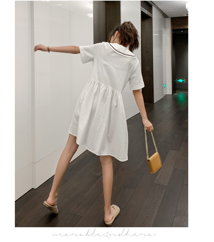 VK旗艦店 韓系水果刺繡娃娃領寬鬆短袖洋裝