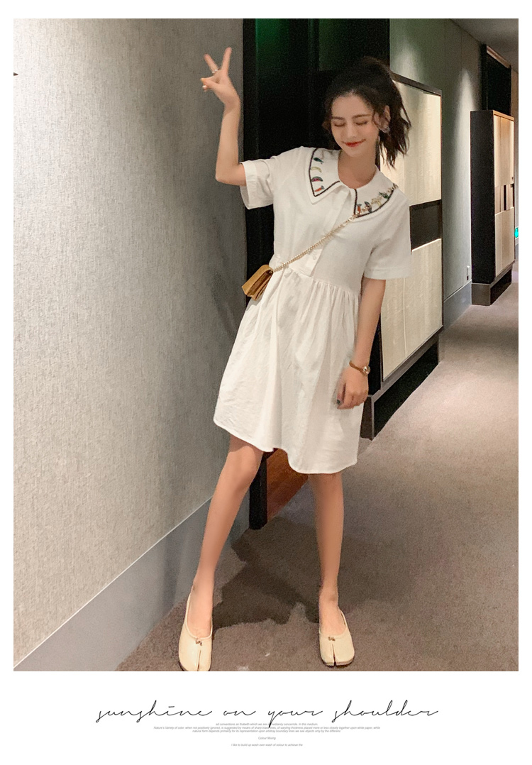 VK旗艦店 韓系水果刺繡娃娃領寬鬆短袖洋裝