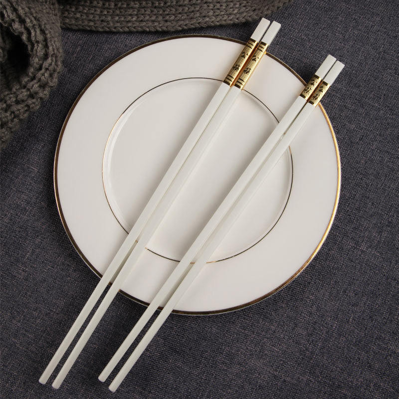 Hotel Customised Public Chopsticks Home Hotel Cutlery Red White Suit Dining Hall Upscale Anti-Mouldy Alloy Chopsticks