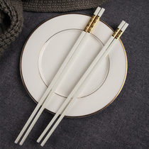 Hotel Customised Public Chopsticks Home Hotel Cutlery Red White Suit Restaurant Upscale Anti-Moldy Alloy Chopsticks