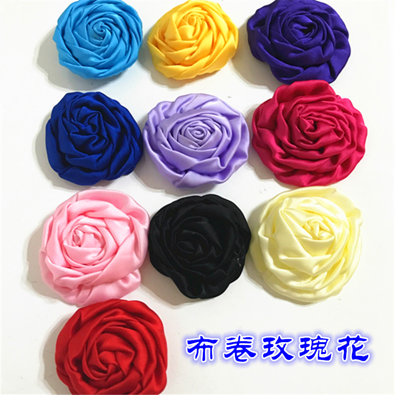 Color Dincloth Roll Rose Blossom Chest Flower Diy Handmade Flower Creamy Florin Ornament Dress Accessories