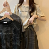 Летняя футболка с коротким рукавом, короткая сумка, в американском стиле, подходит для подростков