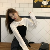 Короткая белая весенняя сексуальная футболка, высокая талия, защита от солнца