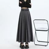 Пиджак классического кроя, осенняя дизайнерская юбка в складку, длинная юбка, плиссированная юбка, тренд сезона, А-силуэт