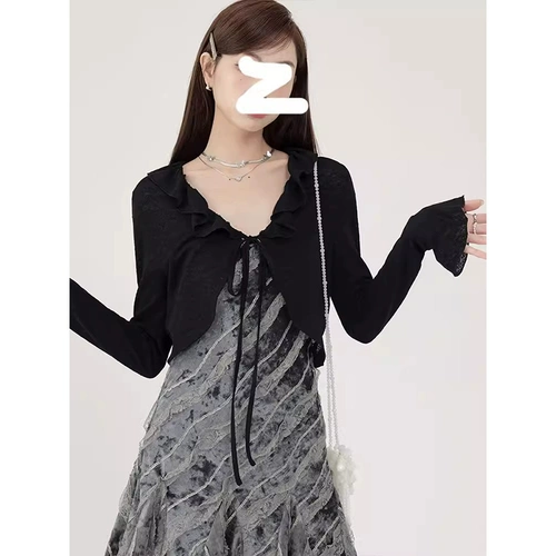 Шифоновая летняя одежда для защиты от солнца, подходит с юбкой, накидка, дышащая куртка