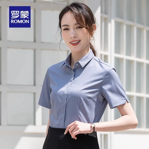 Рубашка, летний пиджак классического кроя, короткий рукав, по фигуре