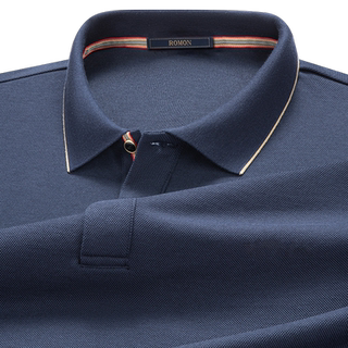 【含桑蚕丝】罗蒙男士商务翻领长袖POLO衫2025秋季新款打底T恤男
