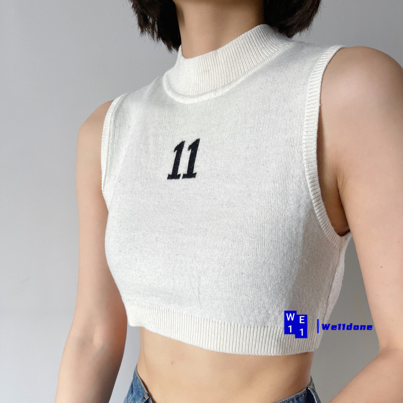 After testing welldone embroidery sleeveless knitted camisole female we11done bottoming with high collar spring and summer