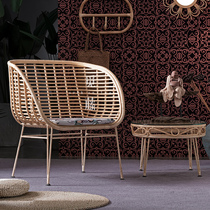 Rattan furniture rattan chair rattan sofa single leisure balcony rattan chair leisure chair designer creative rattan chair sofa