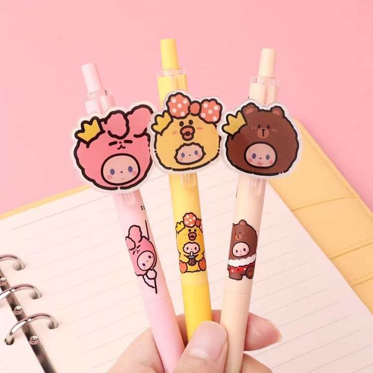 Acrylic press pen 0 5mm press gel pen girl heart water pen signature pen student gift prize