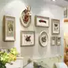 Creative Nordic home style Deer head photo wall combination hanging wall photo frame Photo wall Dining room small wall decoration