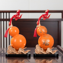 New Chinese-style gourd ornaments entrance hall wine cabinet bookcase office desk decoration housewarming opening gift