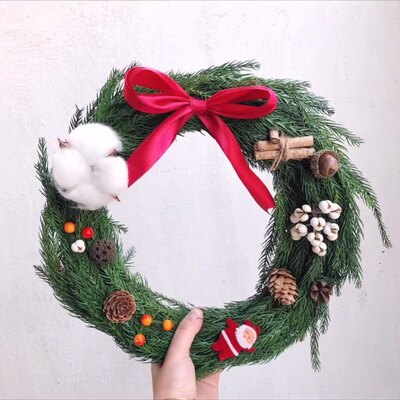 Christmas Day Handmade Custom DIY Flower Ring Kindergarten Development of intelligence vines Flower Ring Flower Style Decorations