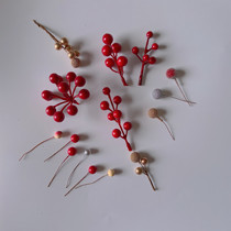 Simulation Berry Orange Gold Silver big red small fruit Holly accessories plant DIY handmade wreath making