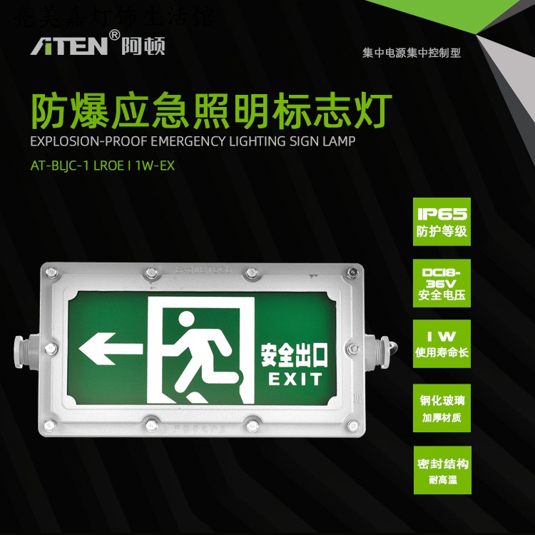Aton IP65 explosion-proof evacuation sign light centralized control tempered glass led highlight Ankou sign light