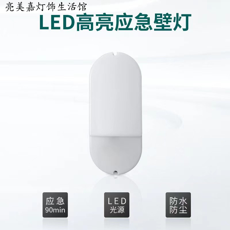 Dongjun fire emergency light new national standard LED waterproof wall lamp safety exit evacuation rechargeable power failure lighting