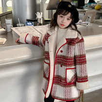 Girl child Son Coat Winter Thicken 2023 new big childrens fur coats autumn and winter toddler with a long foreign air tide