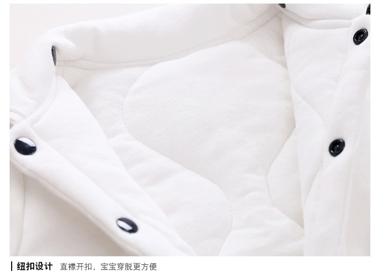 Quần áo cotton cho bé mùa thu và mùa đông quý ông jumpsuit dày sơ sinh 0-3-6 trăng tròn quần áo ấm romper quan ao tre em