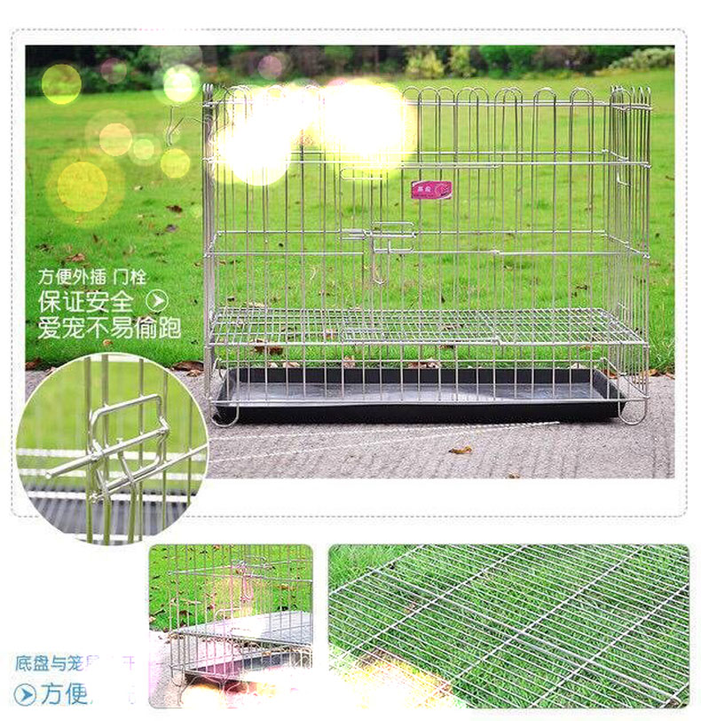 Jiaying inox lồng chó chạy lồng lồng 4 mặt hàng rào hiển thị lồng chó lồng mèo lồng gấp vật nuôi lồng 2 mô hình - Cat / Dog hàng ngày Neccessities Bát an đôi cho chó