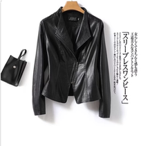 Haining jacket womens short slim fit plus size Haining genuine leather jacket 2024 spring and autumn new sheepskin leather jacket for women