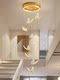 Nordic Lighting Fixtures for Duplex Buildings, Large Dining Rooms, Led Living Room Stair Chandeliers, Light Luxury Creative Internet-Famous Butterfly Art Chandeliers