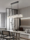 Italian-Style Light Luxury Long Dining Room Chandelier, Oval High-End Designer Art Island Lamp, Minimalist Dining Table Lighting