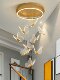 Nordic Lighting Fixtures for Duplex Buildings, Large Dining Rooms, Led Living Room Stair Chandeliers, Light Luxury Creative Internet-Famous Butterfly Art Chandeliers
