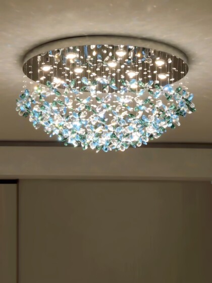French-Style Living Room Main Light, Bedroom Ceiling Light, High-End Hall Crystal Light, Warm and Romantic Flower Girl's Room Light