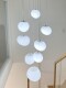 Large Chandelier for Duplex Living Room, Villa with High Ceilings, Long Chandelier for Stairs, Loft Minimalist Cream Style Creative Pebble Lamp