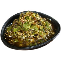 Burned pepper sauce 230g green chili sauce with steamed buns and chopped pepper sauce served with a meal of fried chili pepper hot rice