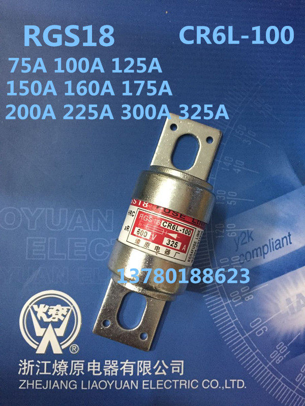 RGS18 Bolt-on Fast Acting Fuse (CR6L-100) 600V 75A-200A AR Fuse