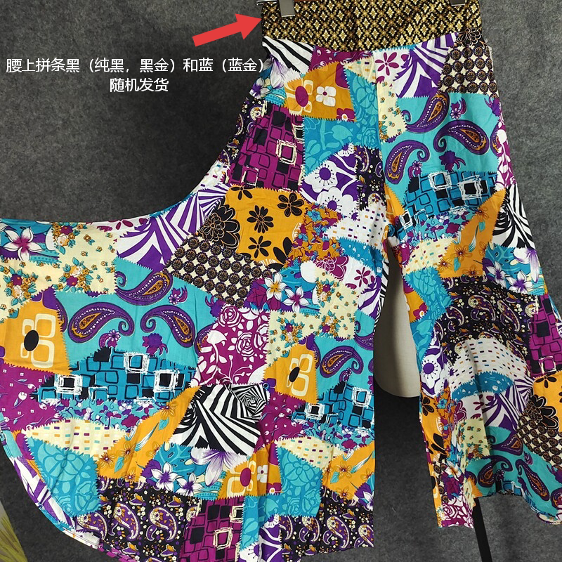 Clearance Wide-Leg Thai Clothing Beach Yoga Practice Pants Ethnic Style Thai Thin Cotton 9-Point Pants Summer Pure Cotton