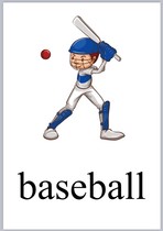 (Sports) Childrens English word learning big card game Flash card color map over plastic teacher teaching aids