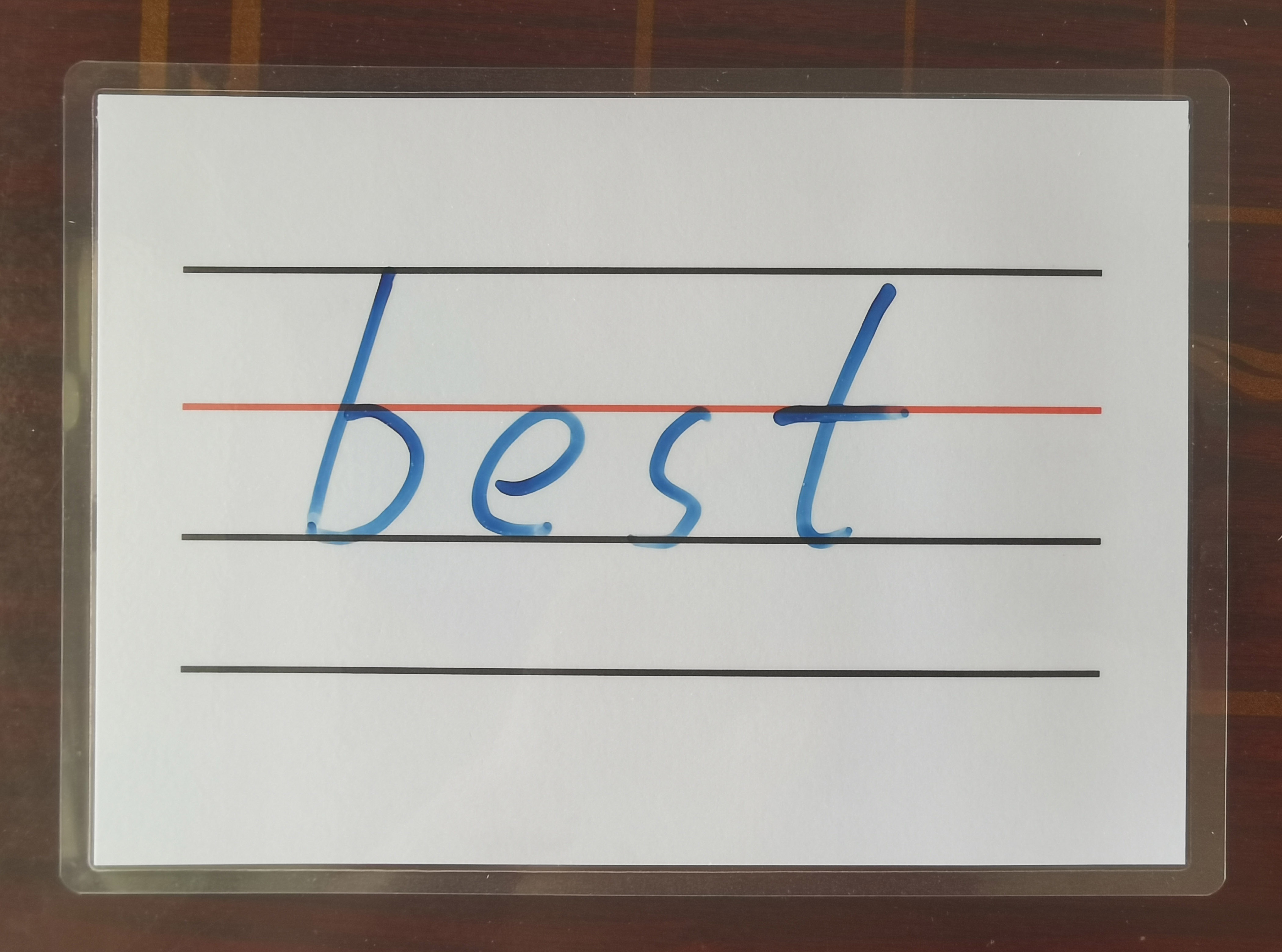 Plastic blank card four lines, three squares, both sides can write words, erasable, reusable, walking white board