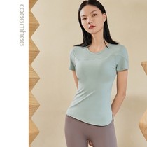 Card Beneficial Short Sleeve Yoga Clothing New Summer Thin blouses High end fashion gym dress Women in length KN03709