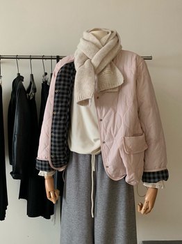 Y.jia yijia autumn and winter design reversible warm thickened cotton clothes women's korean style sweet age-reducing short jackets Y.jia yijia autumn and winter design reversible warm thickened cotton clothes women's korean style sweet age-reducing short jackets