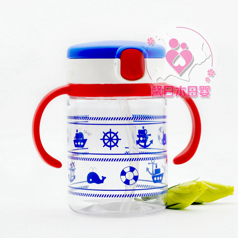 (richell) Japan direct mail baby cartoon straw cup learning drinking cup 320 200ml