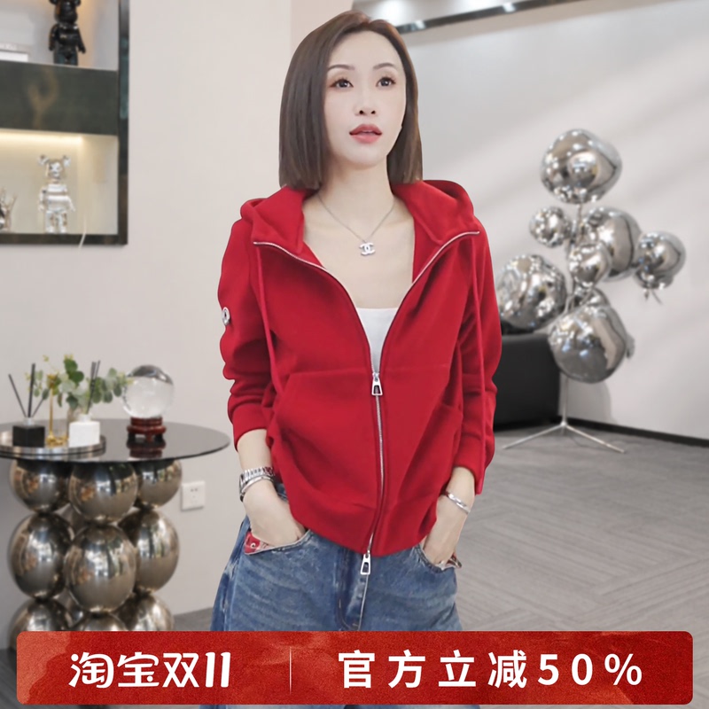 Xivi【Early Snow Not yet Over】2026 Autumn/Winter New Slimming Puffy Cashmere Warm Hoodie Jacket S2864