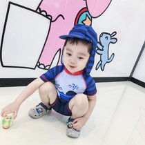 New boy swimsuit children baby boy baby boy short sleeve one-piece sunscreen cute kids CUHK baby baby suit