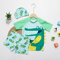 Childrens swimsuit three-year-old boy split Middle Child childrens suit warm and cold handsome two-year-old baby baby male