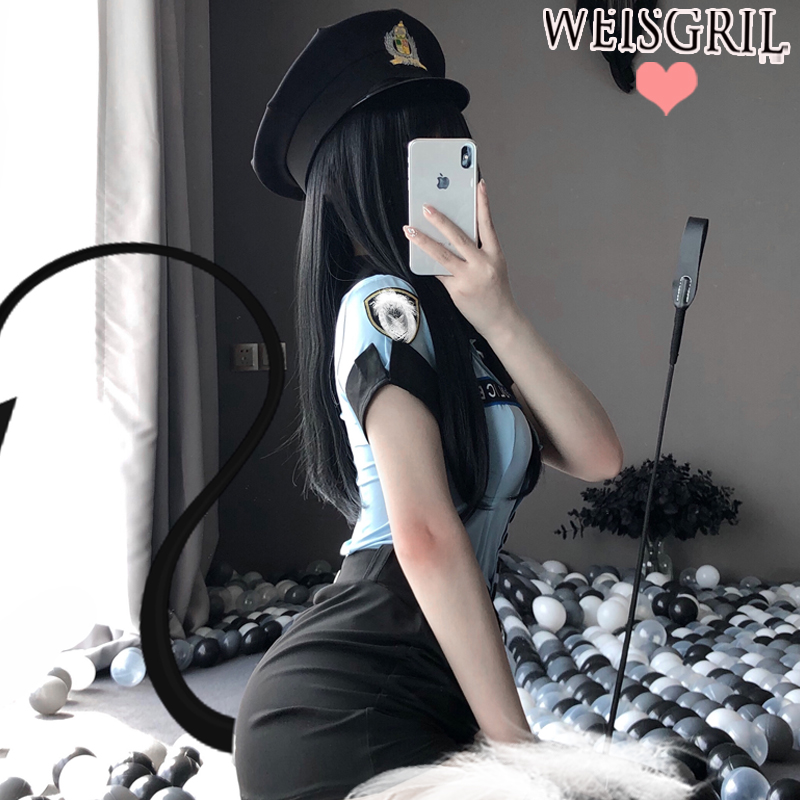weisgirl sentimental secretary uniform sexy cos clothing OL elastic slim flight attendant pilot dress female