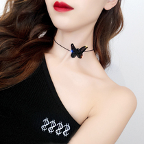 Wild sexy lace bow clavicle chain womens net red necklace Korean neck strap Neck jewelry short money chain