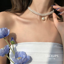 Pearl necklace female Japanese and Korean Net red chocke2021 year new light luxury niche collar neck short choker